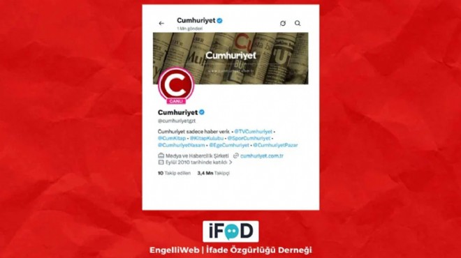 Cumhuriyet gazetesinin X hesabına erişim engeli kararı!