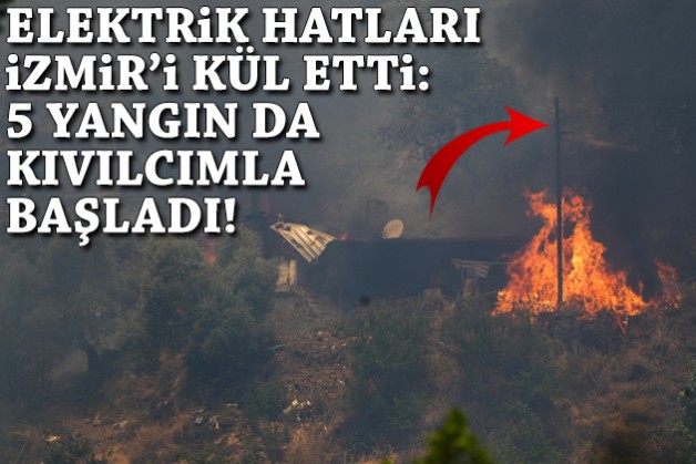 Elektrik hatları İzmir'i kül etti: 5 yangın kıvılcımla başladı!