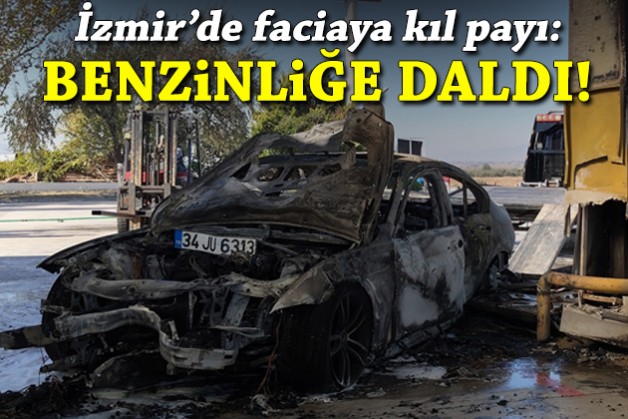 Faciaya kıl payı: Benzinliğe daldı!