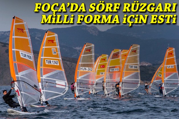 Foça'da sörf rüzgarı milli forma için esti