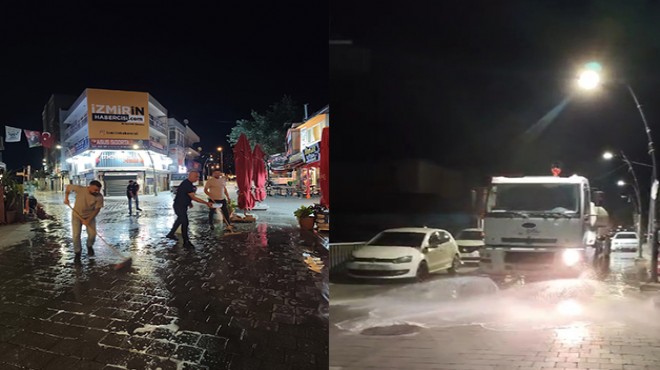 Gece boyu temizlik mesaisi: Çiğli bayrama hazır