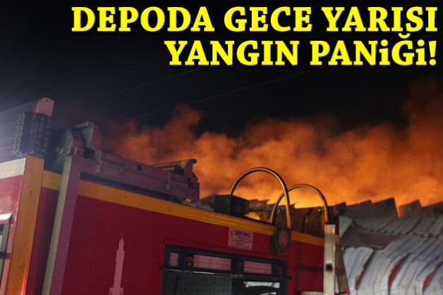 Gece yarısı depo alev alev yandı!