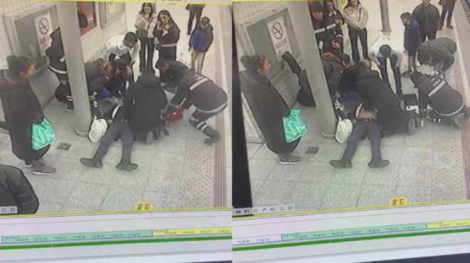 İZBAN peronunda hayat kurtaran ilk yardım