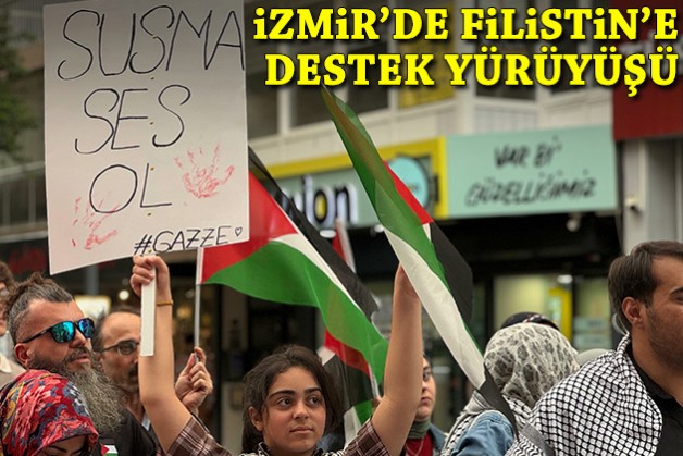 İzmir'de Filistin'e destek yürüyüşü!