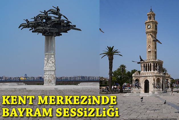 İzmir'de kent merkezinde bayram sessizliği hakim