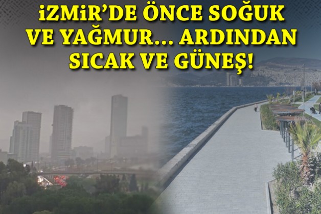 İzmir'de önce soğuk ve yağmur ardından güneş ve sıcak!