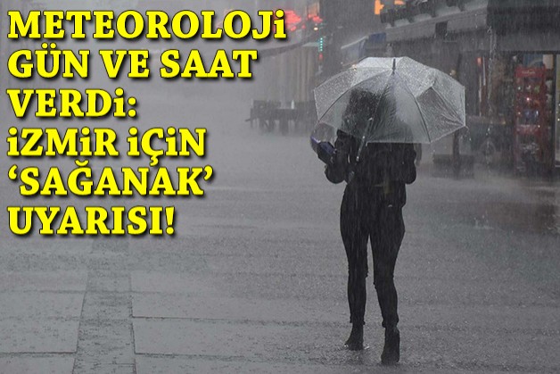 İzmir için 'sağanak' uyarısı