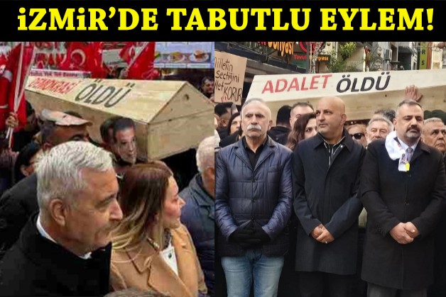İzmir’de tabutlu 'İmamoğlu' eylemi!