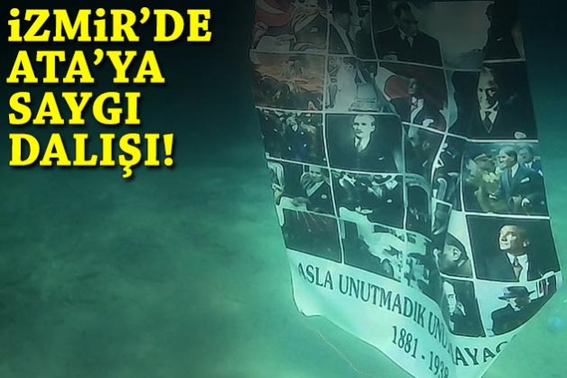 İzmirli dalgıçtan Ata'ya saygı dalışı