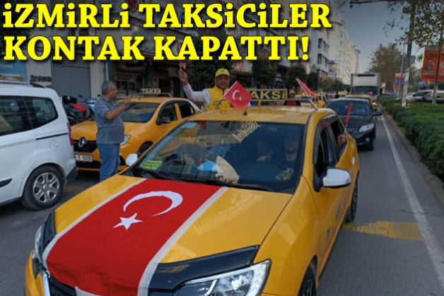 İzmirli taksiciler, korsana karşı kontak kapattı