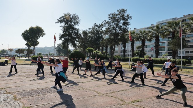 Konak'ta açık havada spor keyfi