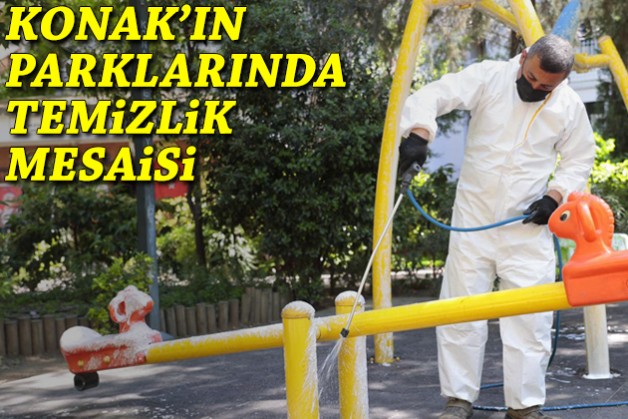 Konak’ın parklarında temizlik mesaisi
