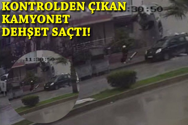 Kontrolden çıkan kamyonet dehşet saçtı!