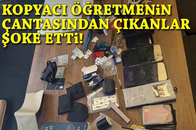 Kopyacı öğretmenin çantasından çıkanlar şoke etti!