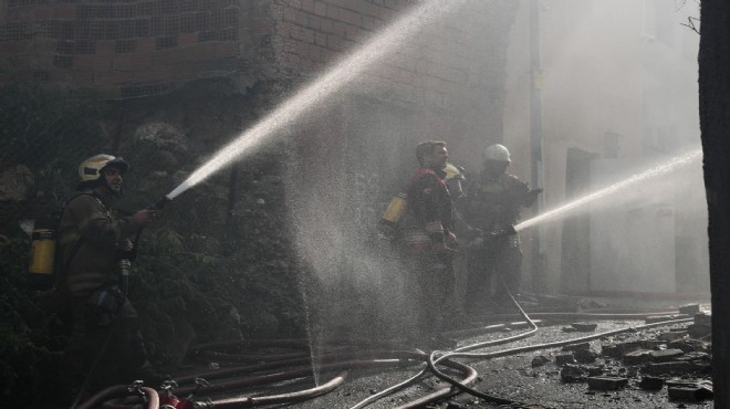 Metruk binada yangın paniği!