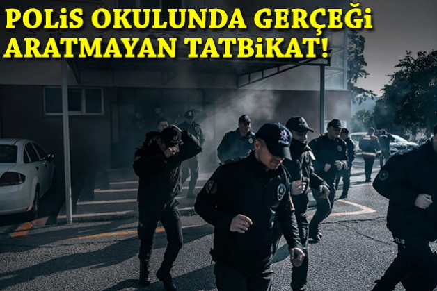 Polis okulunda gerçeği aratmayan tatbikat!