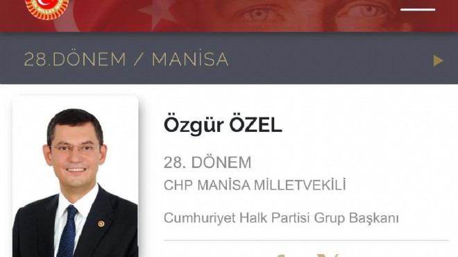 TBMM'nin sitesinde Özel'in ünvanı değiştirildi