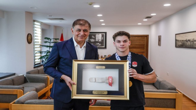Tugay, altın madalyalı sporcuyu ağırladı